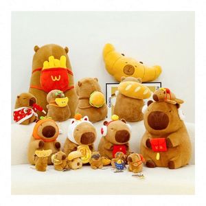 Capybara Strawberry Hat Simulation Turtle Backpack Plush Capybara Stuffed Animal Keychain Papa Hand <b>Circle</b> <b>Ring</b> Doll Unique Toy - Product Image 1