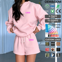 Ensemble sweat à capuche et short pour femme, tendance et décontracté, idéal pour le quotidien, personnalisable avec logo