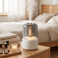 Humidificateur d'air à flamme de bougie simulée, diffuseur d'huiles essentielles USB pour aromathérapie, parfum d'ambiance pour la maison, ultrasonique