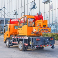 Promotion Mini-grue mobile sur camion 5-10 tonnes à flèche télescopique hydraulique avec moteur Yunnei, hauteur de levage 25m, à vendre