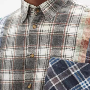 Camisa de Franela a Cuadros con Botones y Logotipo Personalizado para Hombre, 100% Algodón, Manga Larga, Casual, al por Mayor, Tallas Grandes - Product Image 3