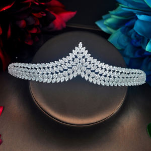 HIBRIDE gran oferta mejor calidad mujer dama de honor corona Tiara peine boda accesorios para el cabello moda diadema joyería 2017 - Product Image 4