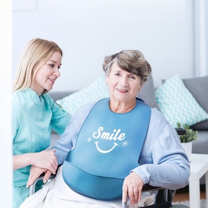 100% bavoirs ajustables de qualité alimentaire 3D grand <span class=keywords><strong>bavoir</strong></span> confortable en <span class=keywords><strong>silicone</strong></span> souple pour bébé <span class=keywords><strong>adulte</strong></span> - Product Image 1