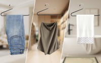 Cintres métalliques peu encombrants à extrémités ouvertes avec embouts antidérapants en caoutchouc, tolérance de précision, pour jeans, usage domestique, Guangxi