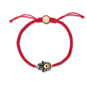 Braccialetto di Moda Bicolore con Mano di Hamsa e Occhio Rosso, Cordoncino Intrecciato Regolabile, Amuleto Portafortuna e Protezione - Product Image 6