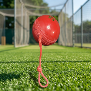 Latest Hanging <b>String</b> Leather Cricket <b>Ball</b> Wholesale Cricket Red Color PVC Knocking <b>Ball</b> for Batting Technique Development - Product Image 2
