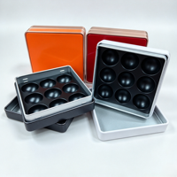 Boîte en métal carrée personnalisée à coins arrondis avec inserts en EVA pour l'emballage de cadeaux haut de gamme de bombes de bain, de vitamines, de bonbons et de souvenirs