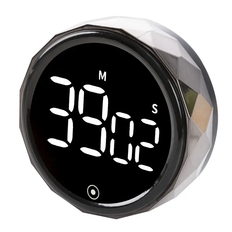 Large LED Digital Kitchen Timer, Countdown Timer for Cooking with Metal Knob, 3-Level Volume Magnetic Timer