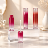 Huile à lèvres liquide mate dégradé ombré, tubes à rainures verticales, bases transparentes, tons rose rouille, approvisionnement en gros, logo personnalisé, OEM
