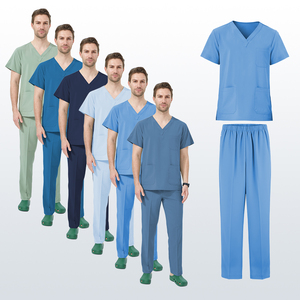 Set da <span class=keywords><strong>Lavoro</strong></span> per Infermieri con Scollo a V Elasticizzato 2026, Logo Personalizzato, Abbigliamento Medico in Poliestere e Spandex per Uomini, Uniformi per Dentisti - Product Image 1