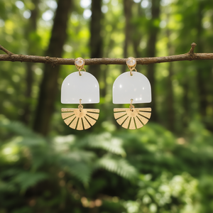 Boucles d'oreilles pendantes tendance en acier inoxydable 316L avec placage or PVD, durables et résistantes - Product Image 3