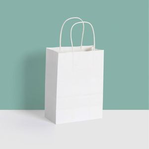 Customization Black Brown <b>White</b> Custom Printed Kraft Paper <b>Bag</b> Packaging With Your Own Logo Handle - Product Image 2