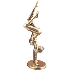 Figura de Yoga de Latón Yahu Lando, Mini Estatuilla Decorativa, Accesorio de Escritorio Contemporáneo, Decoración para Oficina y Hogar - Product Image 1