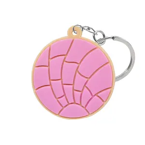 Porte-clés en pvc de la série mexicaine, porte-clés de dessin animé en forme de donut, pour femmes, filles, enfants, sac à clés, portefeuille, accessoires, cadeau