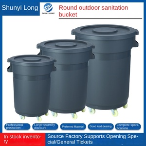 Thùng rác thương mại lớn 120L có thể có nắp Vali bánh xe và xô nhựa dày mở thùng vệ sinh ngoài trời - Product Image 5