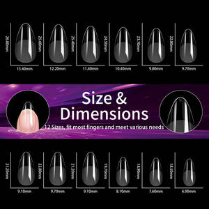 240 capsules d'ongles artificiels en ABS semi-mat, formes amande, French, cercueil, couvrance totale, pour <span class=keywords><strong>extension</strong></span> - Product Image 4