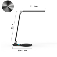Lampe de bureau LED moderne et simple, commande tactile, protection des yeux, abat-jour flexible et pliable, chargeur sans fil, électrique, 5 vitesses