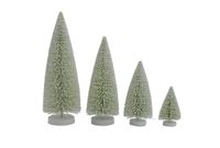 Mini sapin de Noël vert en plastique, ornements de bureau, avec effet floqué et neige artificielle, simulation de pin, bonsaï, accessoires de décoration de comptoir