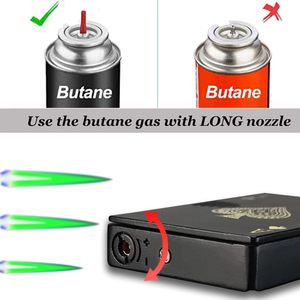 Encendedor de Gas Butano Metálico Azul Resistente al Viento, Recargable, Portátil, Duradero, Ecológico y Seguro para Regalos - Product Image 5