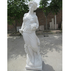 หลุมฝังศพหินอ่อนสีขาวรูปนางฟ้าหินอ่อนสีขาวของตกแต่งสวนแกะสลักด้วยมือขนาดชีวิต - Product Image 5