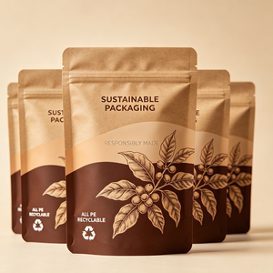 Bolsa de Café y Té Reciclable de Alta Barrera Mono-PE Sostenible, Cumple con PPWR, Bolsa con Cierre 100% PE, Logotipo Personalizado OEM - Product Image 5