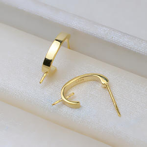 ต่างหูเงินแท้ S925 แบบ DIY ประดับมุกคู่ สไตล์เรียบง่าย สำหรับผู้หญิง อุปกรณ์ทำเครื่องประดับ ตัวเรือนเปล่า ผลิตในจีน - Product Image 2