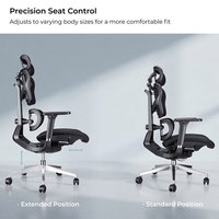 Chaise de bureau ergonomique en maille entièrement réglable avec appuie-tête, support lombaire, profondeur d'assise et accoudoirs 4D – Vente en gros