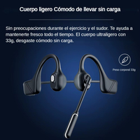 Auriculares de Conducción Ósea DG10 Pro con Micrófono con Cancelación de Ruido para Camioneros y Llamadas de Trabajo, Auriculares Inalámbricos Compatibles con la Conexión de 2 Dispositivos