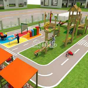 Moetry Montessori tự nhiên sân chơi thiết kế ngoài trời bằng gỗ playsets nhạc cụ lừa chơi cho trẻ em - Product Image 3
