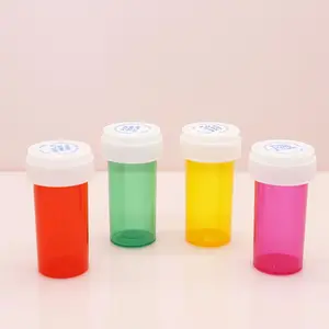 8DR 13DR child resistant yellow green black Medical pill container plastic pp packaging bottle with Reversible childproof cap