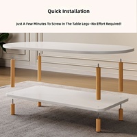 Table basse double couche durable et écologique, table d'appoint minimaliste épaissie, petite table à thé de luxe pour chambre à coucher en espace restreint