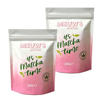 Sachet refermable de qualité alimentaire avec fermeture éclair, personnalisable, en aluminium, pour 30g de poudre de thé matcha ou de poudre d'herbes