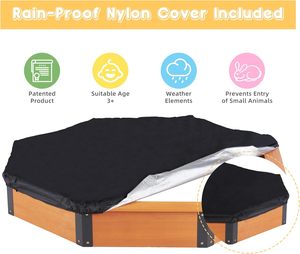 Couverture de <span class=keywords><strong>bac</strong></span> à <span class=keywords><strong>sable</strong></span> 64''x56''x8.5'' pour enfants de 0 à 24 mois, <span class=keywords><strong>bac</strong></span> à <span class=keywords><strong>sable</strong></span> en bois pour jeux en plein air, grand <span class=keywords><strong>bac</strong></span> à <span class=keywords><strong>sable</strong></span> avec 4 bancs, installation rapide et facile - Product Image 4