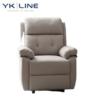 Canapé inclinable classique en tissu gris rembourré pour salon, fauteuil inclinable électrique en gros