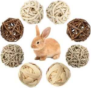 Boules à mâcher, lot de 8, jouets pour petits animaux, boules à mâcher pour petits animaux, hamsters, lapins, cochons d'Inde, chinchillas, gerbilles, lapins - Product Image 1
