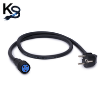 Cordon d'alimentation personnalisé, norme européenne, 3 broches, conducteur en cuivre, isolation en PVC, protection IP65, pour ordinateur portable, adaptateur secteur, chargeur