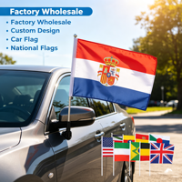 Maßgefertigte 12*18 Zoll Nationale Autoflagge 100% Polyester Alle Länder Autoflaggen Autofenster-Dekorationsflagge