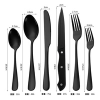 Vente chaude 24pcs Portable En Acier Inoxydable Vaisselle Ensemble À La Main Lame Couteau Ensemble avec Multifonctionnel Conception Ergonomique
