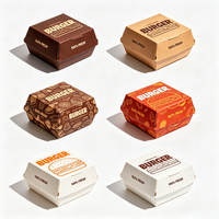 Boîte à hamburger imprimée en couleur de qualité supérieure, boîte à clapet personnalisée pour la restauration rapide, vente en gros