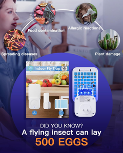 Piège électronique intelligent et efficace pour les mouches des fruits à l'intérieur avec lumière LED <span class=keywords><strong>Attrape</strong></span>-insectes volants pour la cuisine à domicile Piège tueur volant - Product Image 6