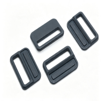 Attache de sangle en plastique noir renforcé, rectangulaire et arrondie, pour sac à dos, bagages, accessoires de fixation de sangle.