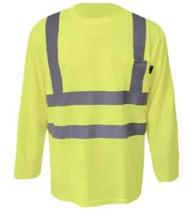 Hi Vis Class 3 T-Shirt Reflective Safety Lime Orange Long Sleeve HIGH Visibility Construction Fluorescent Shirt