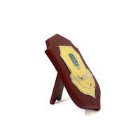 Plaque de trophée en bois plaqué alliage de zinc sur mesure, souvenir du Moyen-Orient, cadeau d'affaires, impression typographique personnalisée