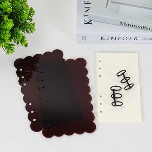 New Budget <strong>A6</strong> Acrylic <strong>Binder</strong> Flower Style 6 <strong>Ring</strong> Clear Transparent Frosted Notebook Cover PVC Loose-Leaf Wholesale - Product Image 4