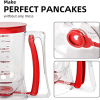 Séparateur de pâte Cupcakes Distributeur de pâte à biscuits séparateur de pâte Séparateur de crème Tasse Mesure Outils de cuisson (Rouge)