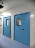 Porte coulissante hermétique en acier pour hôpital, design moderne, automatique, pour salle blanche médicale et atelier - Ventes directes usine