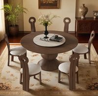 Table à manger en marbre moderne, convertible, extensible, élégante et minimaliste, avec base en bois, pour salle à manger d'hôtel, intérieur