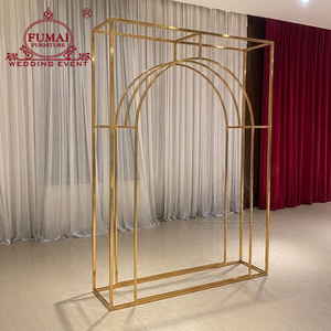 FUMAI Gold Metal Wedding <b>Arch</b> <b>Frame</b> Elegant Detachable Stage Decoration for Events - Product Image 3