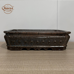 Pots de jardin minimalistes écologiques en argile violette Yixing, pots à bonsaï rectangulaires en céramique émaillée, pots à fleurs d'extérieur pour la maison et l'intérieur - Product Image 1