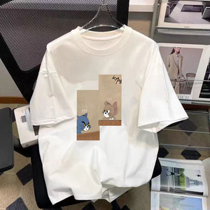 Camiseta Gráfica de Algodón Premium, Estilo Vintage, Ropa Casual Urbana - Product Image 3